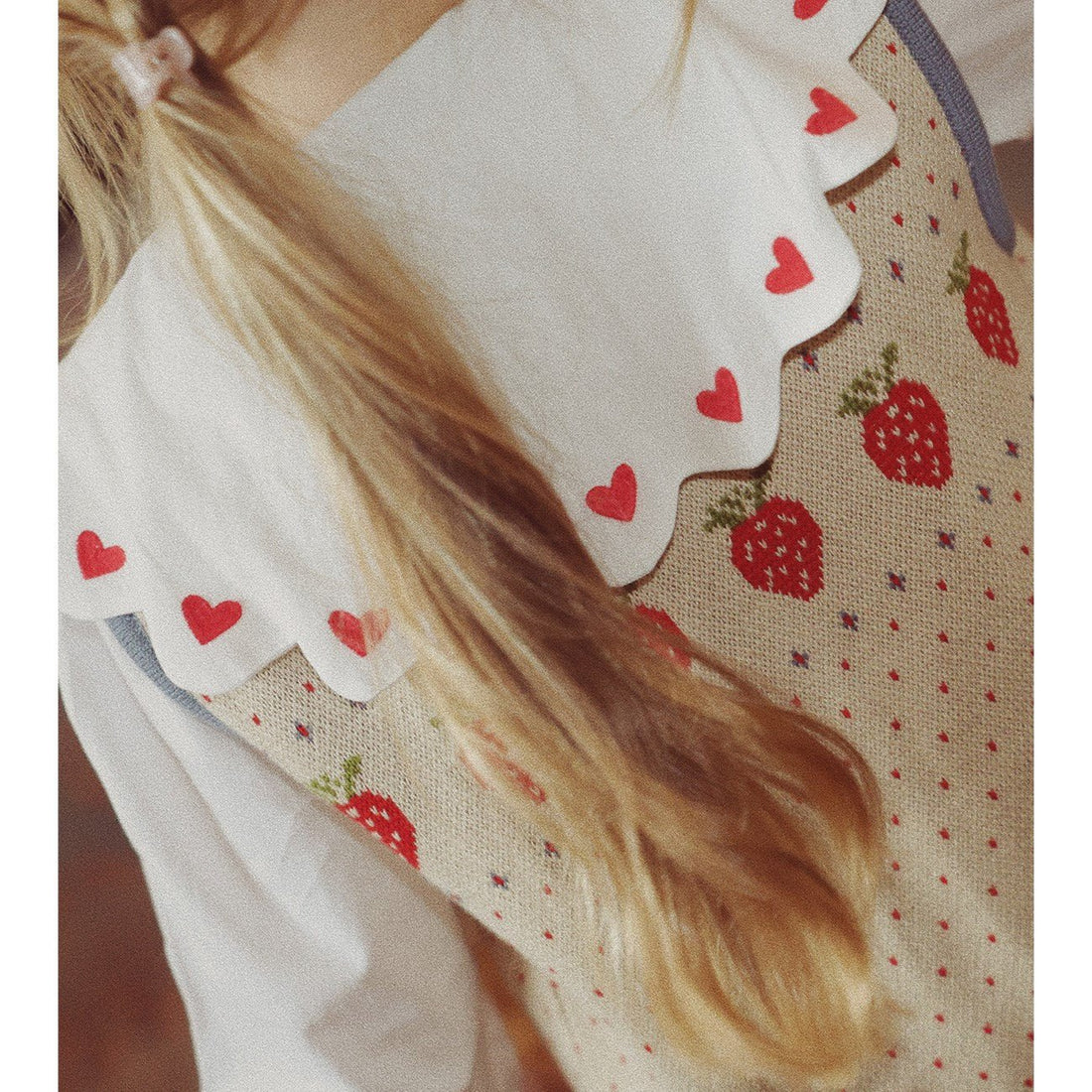 Flöss Ever Blouse – White with Ruby Red Hearts Flöss