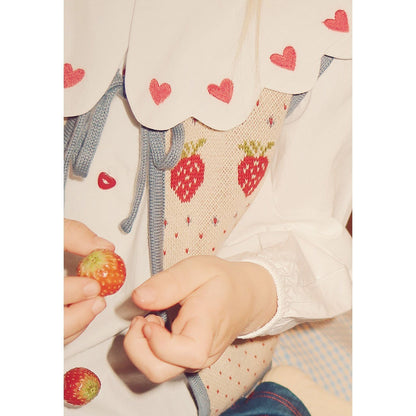 Flöss Ever Blouse – White with Ruby Red Hearts Flöss