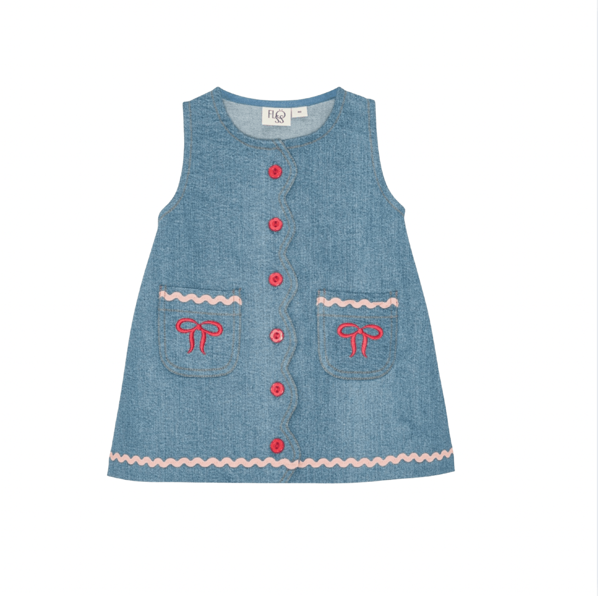Flöss Hazel Dress - Mid Blue Rinse Flöss