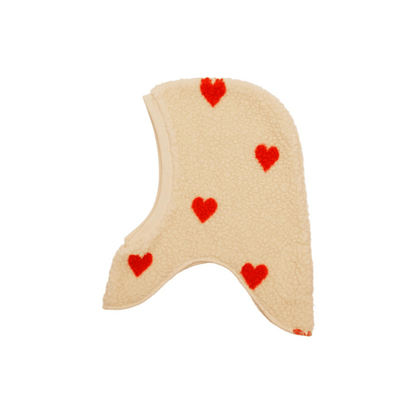Flöss Simone Balaclava – Soft White with Red Hearts Flöss