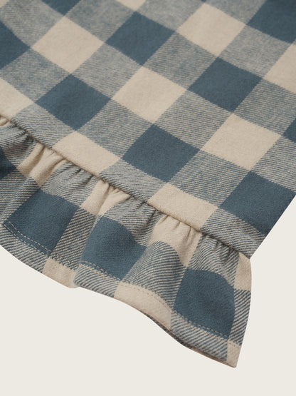 Organic Zoo Fog Blue Gingham Frill Culottes image 3
