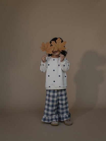 Organic Zoo Fog Blue Gingham Frill Culottes image 4