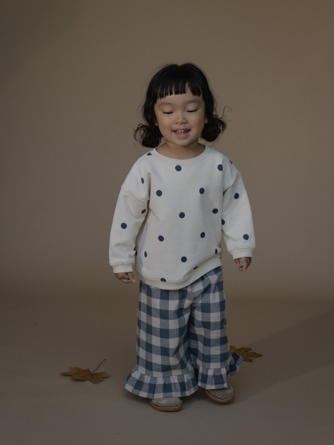 Organic Zoo Fog Blue Gingham Frill Culottes image 2