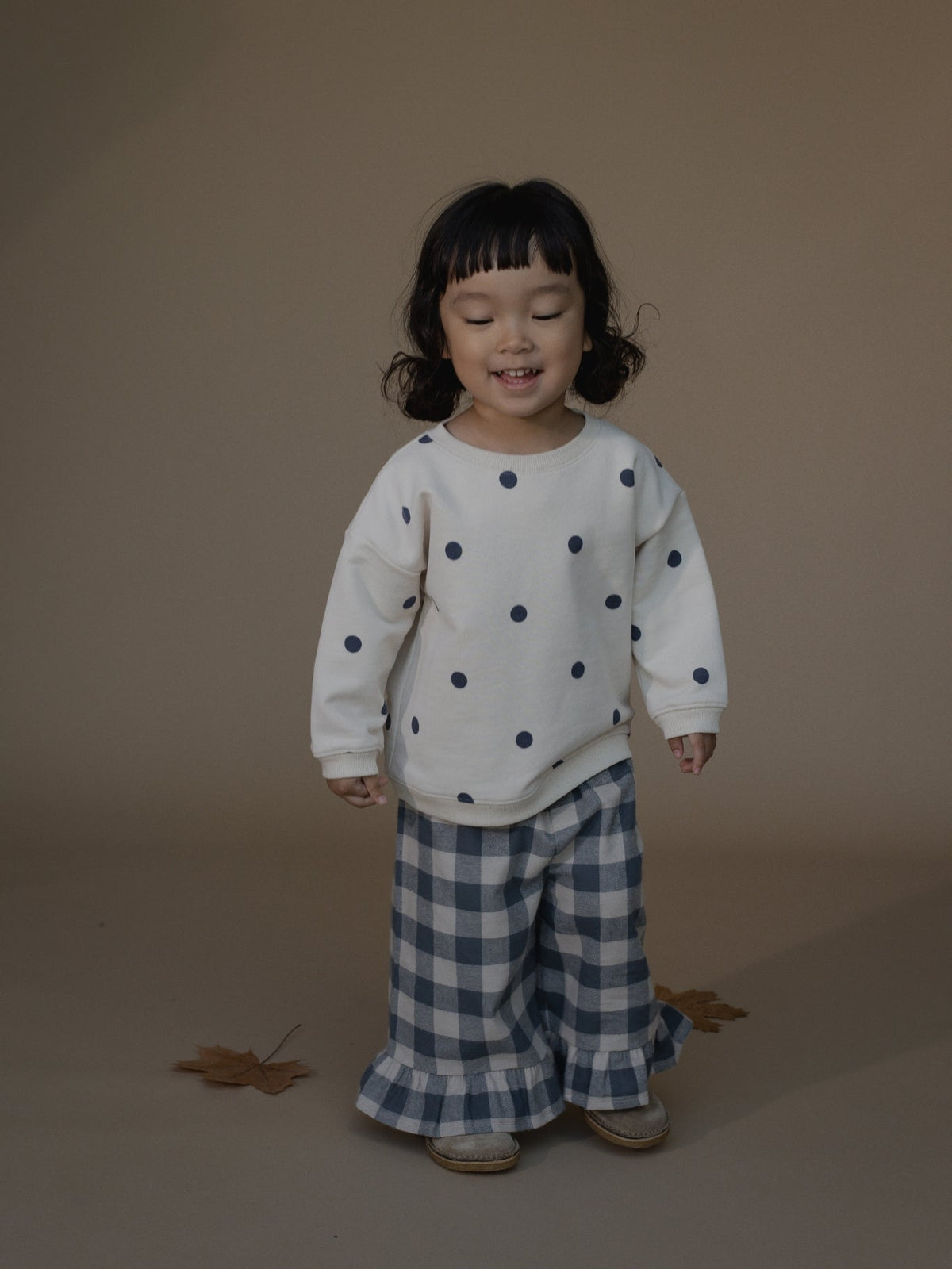 Organic Zoo Fog Blue Gingham Frill Culottes image 2