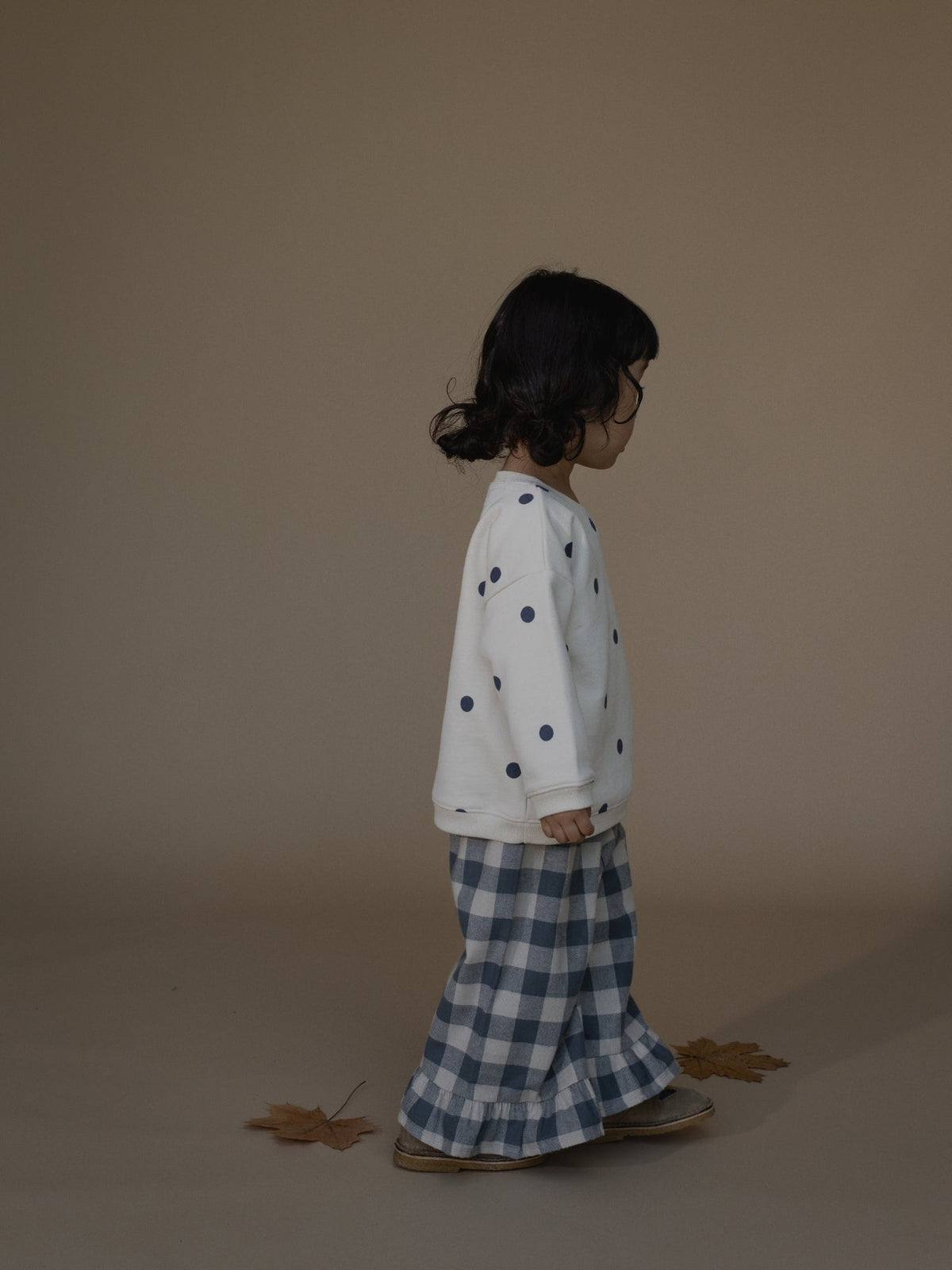 Organic Zoo Fog Blue Gingham Frill Culottes image 5