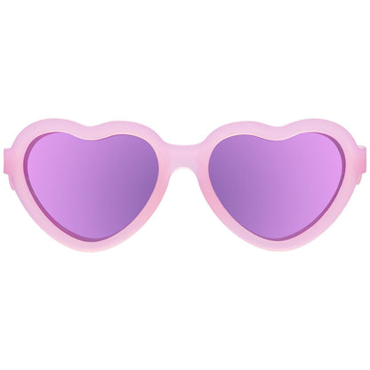 Frosted Pink Heart | Purple Polarized Mirrored Lenses Babiators - enjoykidsus