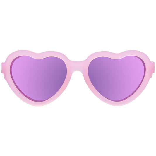 Frosted Pink Heart | Purple Polarized Mirrored Lenses Babiators - enjoykidsus