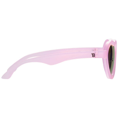 Frosted Pink Heart | Purple Polarized Mirrored Lenses Babiators - enjoykidsus