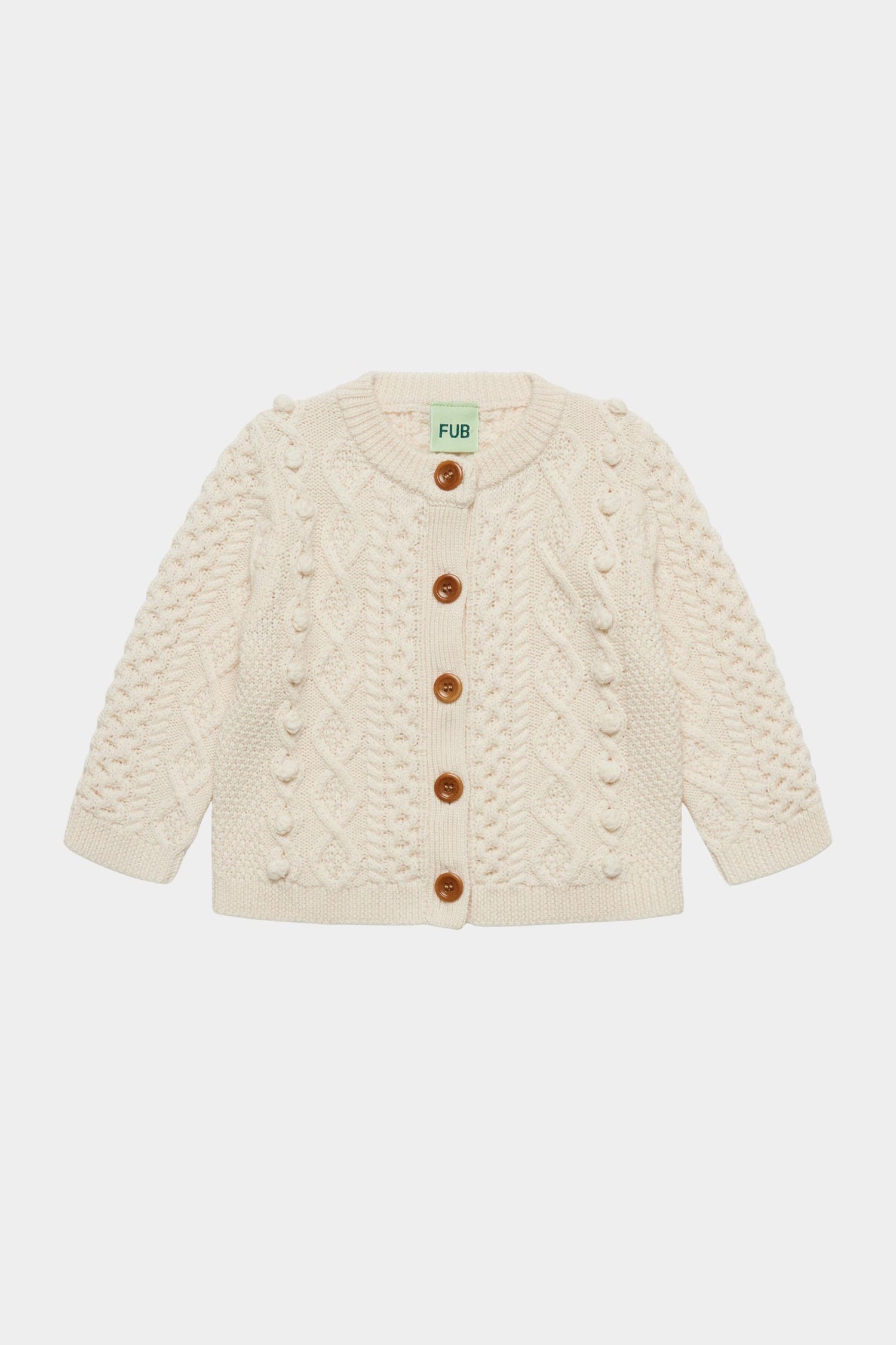 FUB Baby Aran Cardigan - Ecru