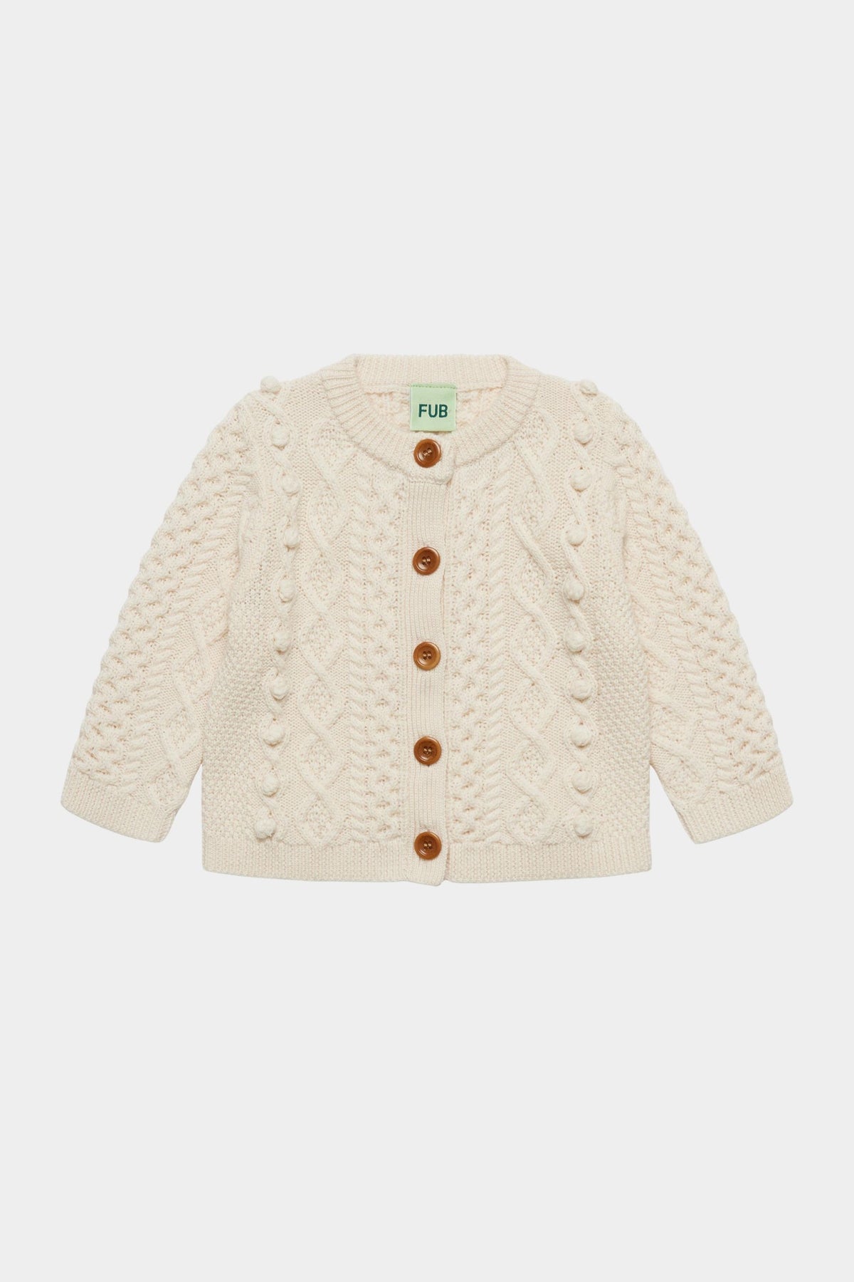 FUB Baby Aran Cardigan - Ecru