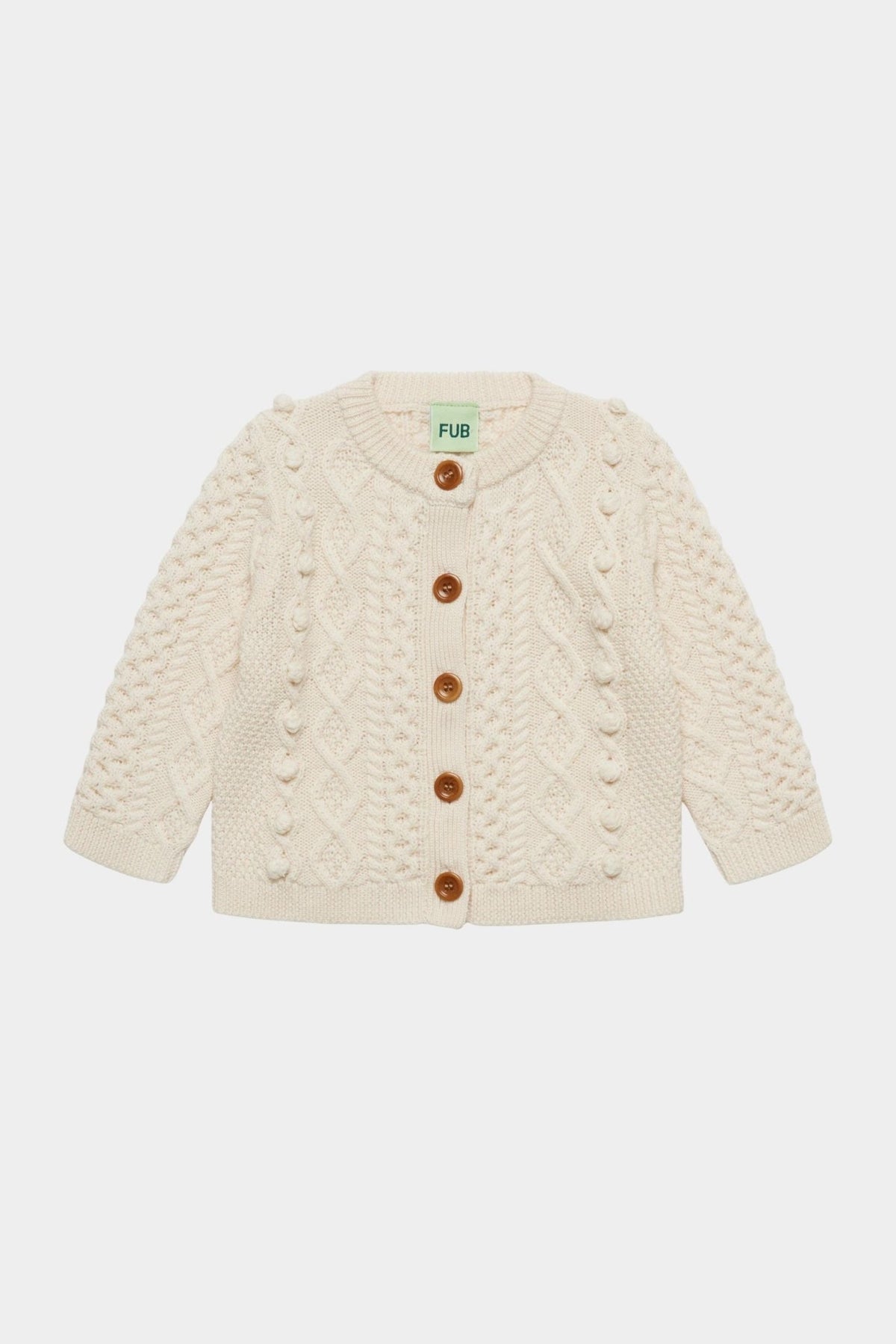 FUB Baby Aran Cardigan - Ecru