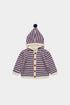 FUB Baby Multi Cardigan - Ecru/Deep Indigo/Classic Red
