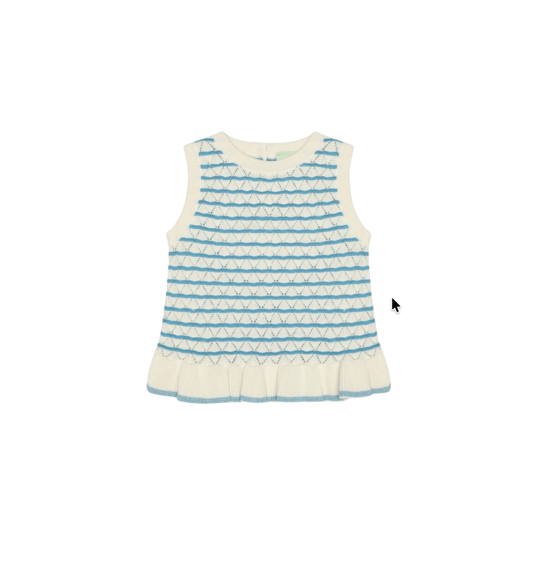 FUB Baby Pointelle Knit Top – Ecru/Sea | Organic Cotton Tank FUB
