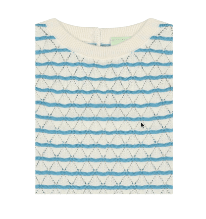 FUB Baby Pointelle Knit Top – Ecru/Sea | Organic Cotton Tank FUB