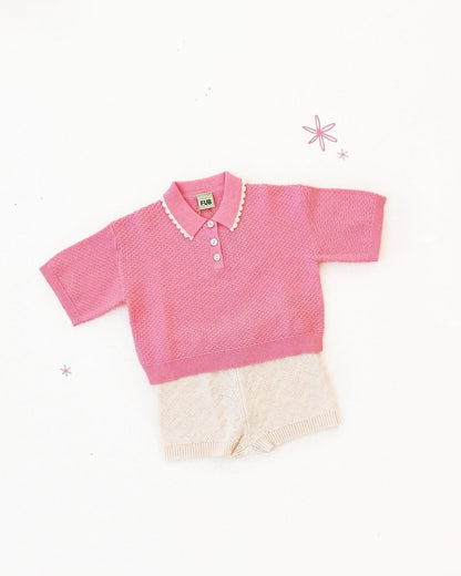 FUB Piqué Oversized Polo – Candy | Organic Cotton Kids Polo FUB