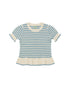 FUB Pointelle Knit Tee – Ecru/Sea | Organic Cotton Kids Top FUB