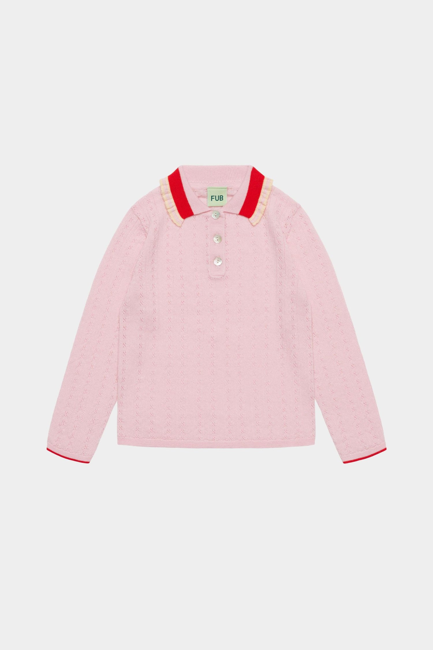 FUB Pointelle Polo - Rose Quartz