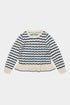 FUB Pointelle Tee - Ecru/Deep Indigo