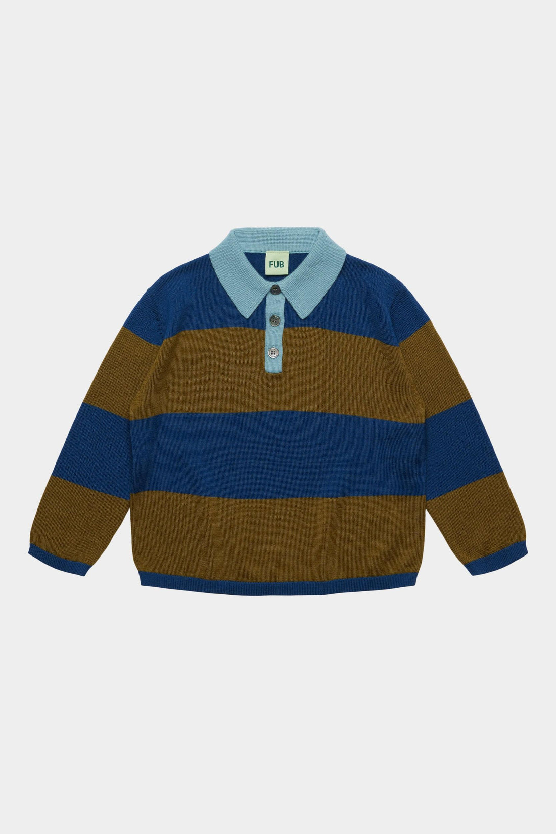 FUB Striped Polo - Deep Indigo/Moss