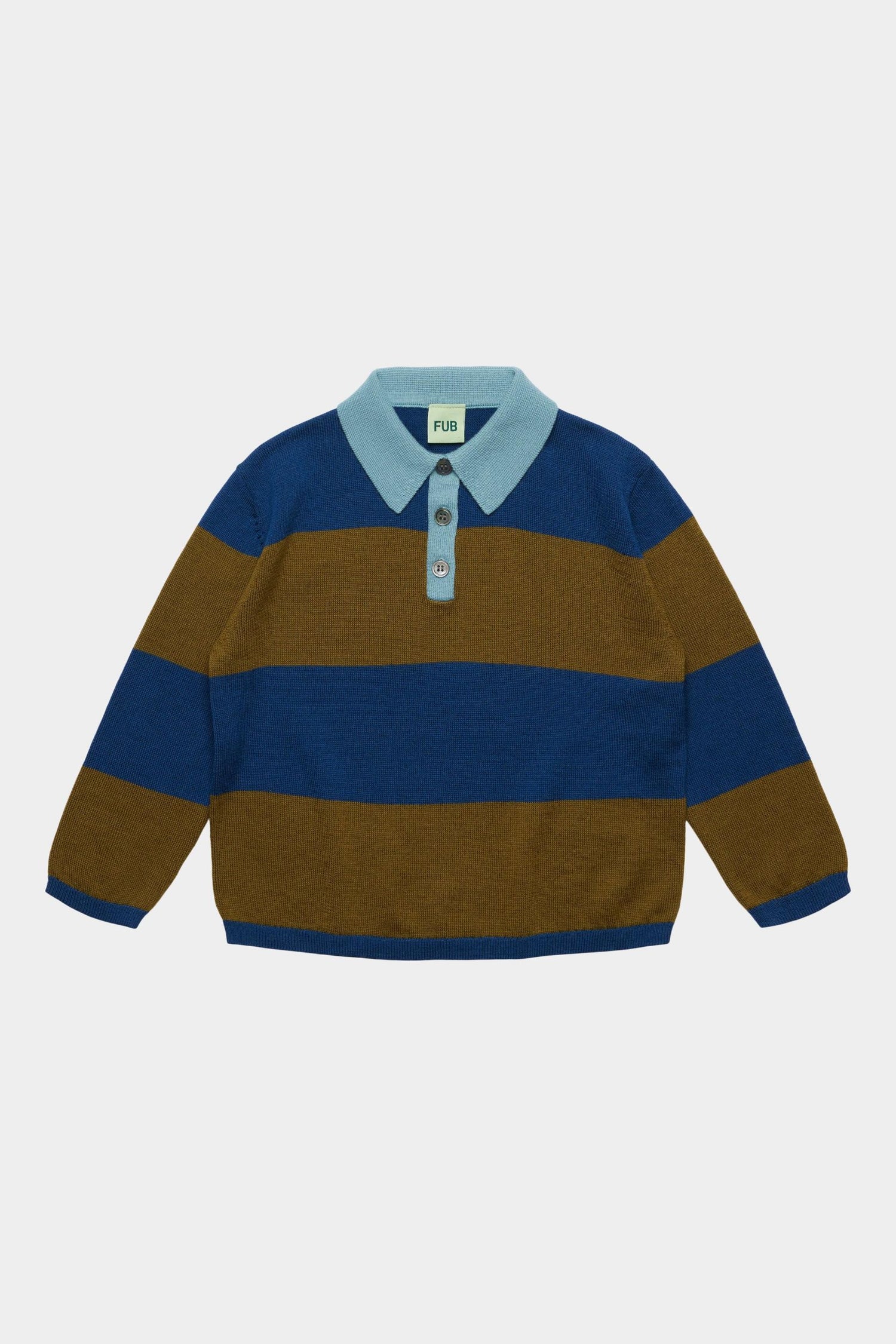 FUB Striped Polo - Deep Indigo/Moss