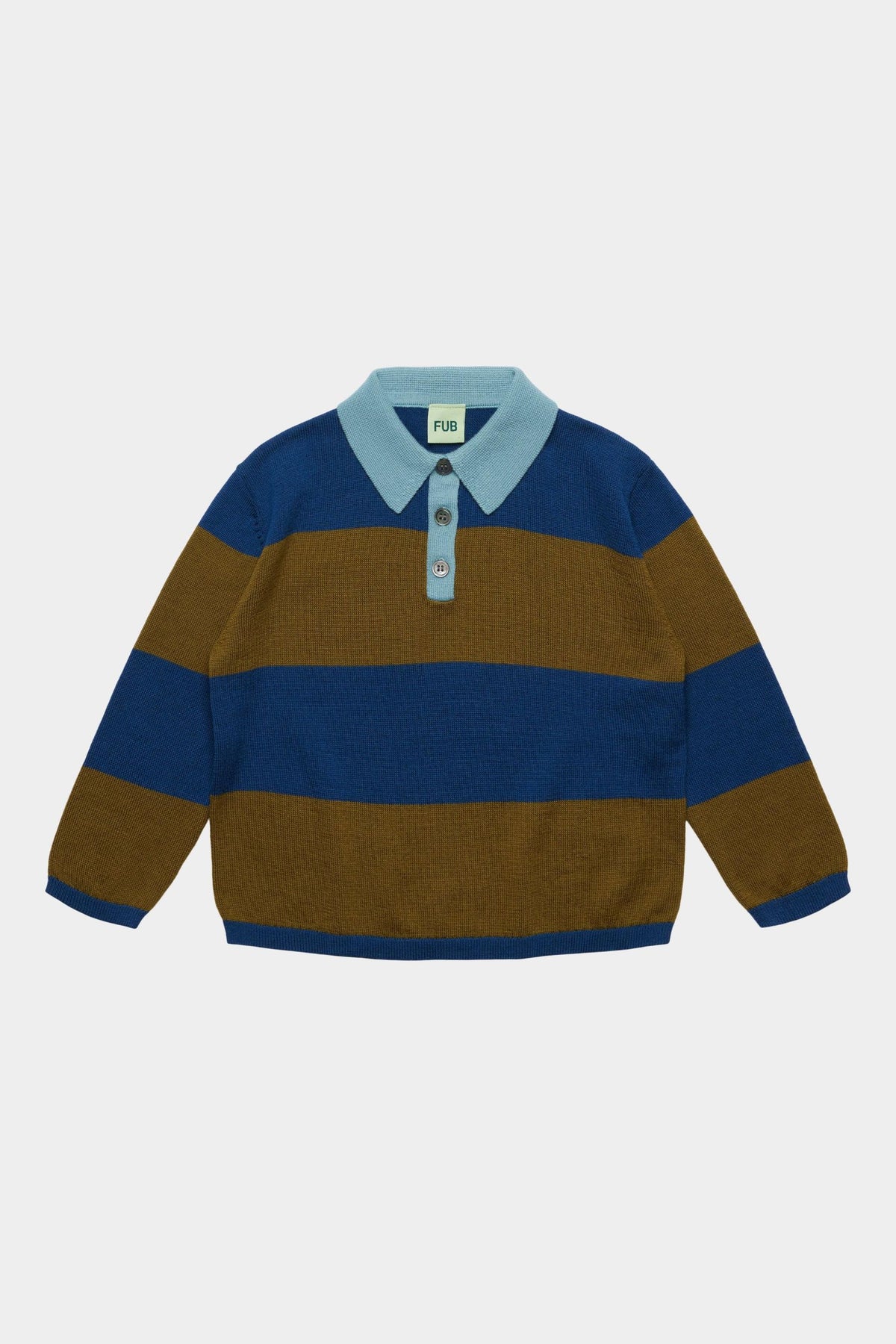 FUB Striped Polo - Deep Indigo/Moss