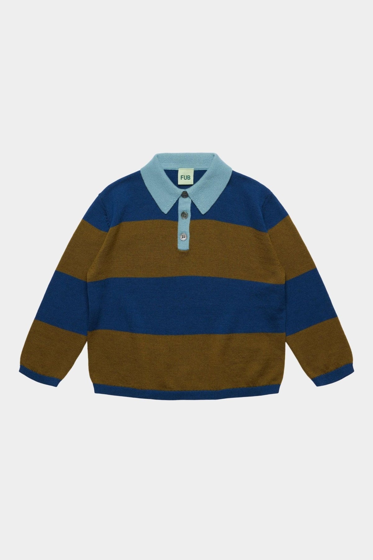 FUB Striped Polo - Deep Indigo/Moss