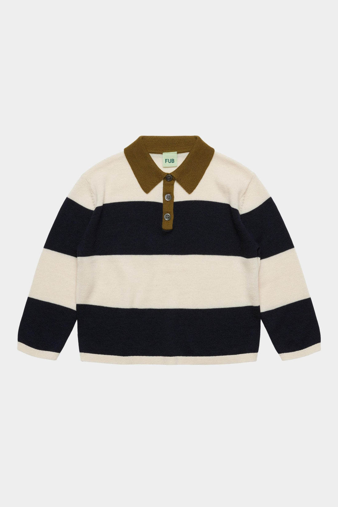 FUB Striped Polo - Ecru/Navy
