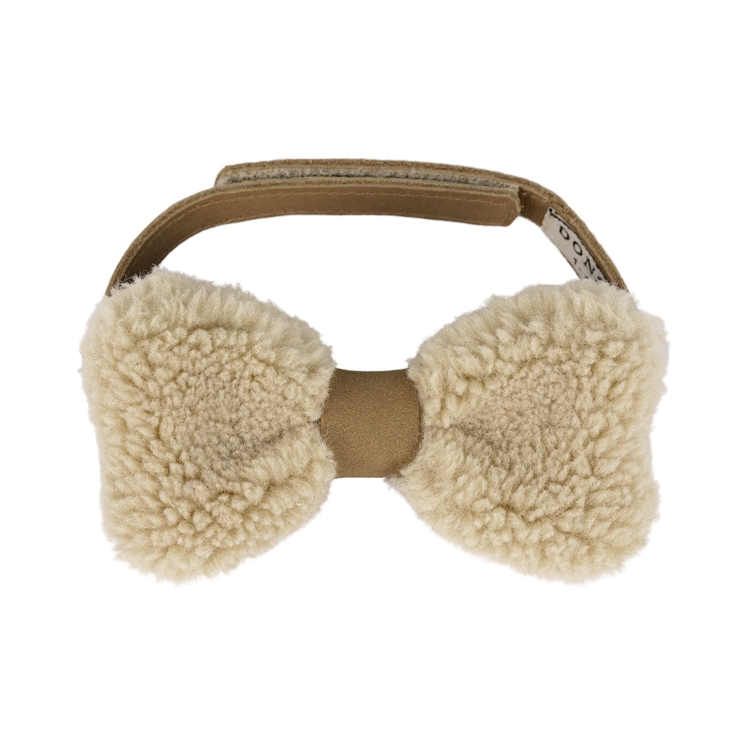 Furro Bow Tie | Beige Curly Faux Fur Donsje