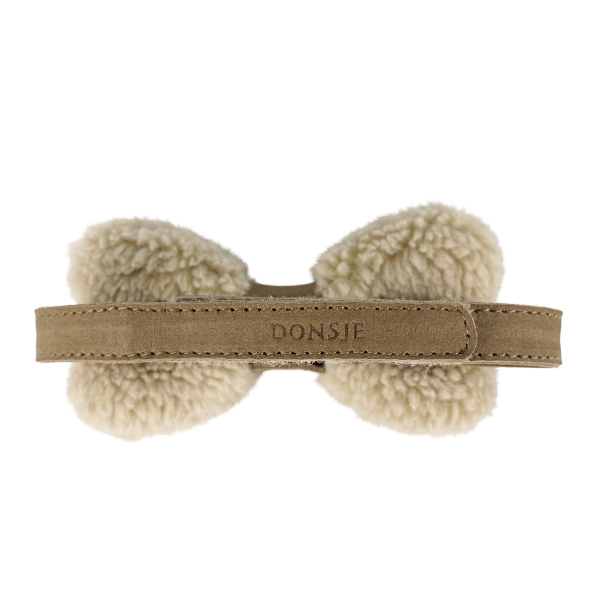 Furro Bow Tie | Beige Curly Faux Fur Donsje