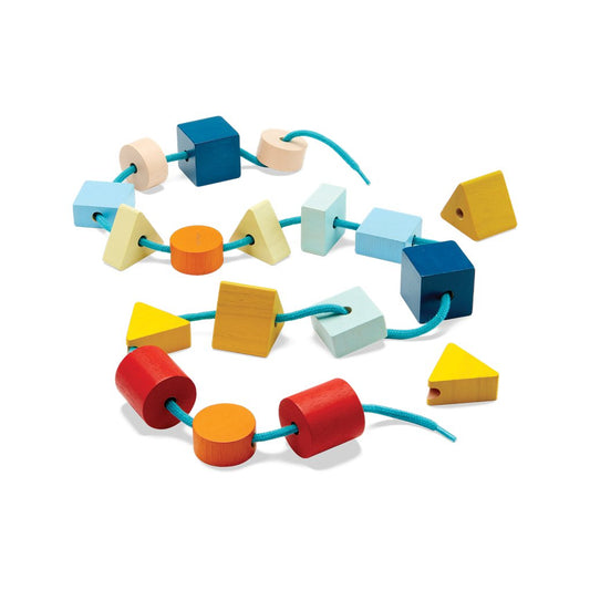 Geo Lacing Beads - Unit Plus PlanToys - enjoykidsus