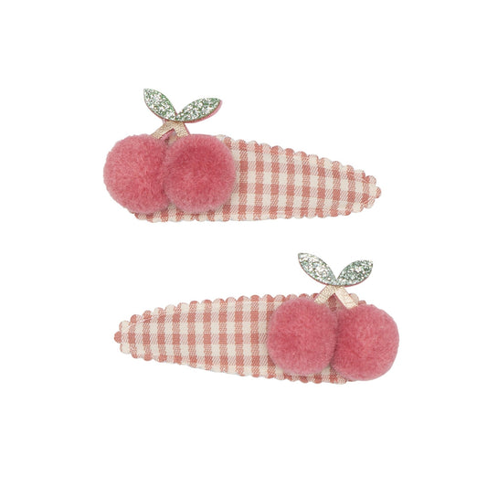 Gingham cherry clips Mimi & Lula - enjoykidsus