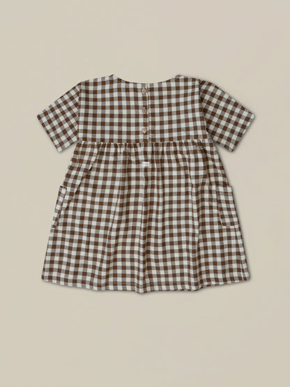 Gingham Gather Dress Organic Zoo - enjoykidsus