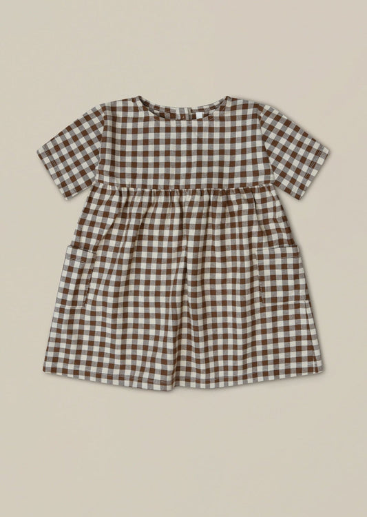 Gingham Gather Dress Organic Zoo - enjoykidsus