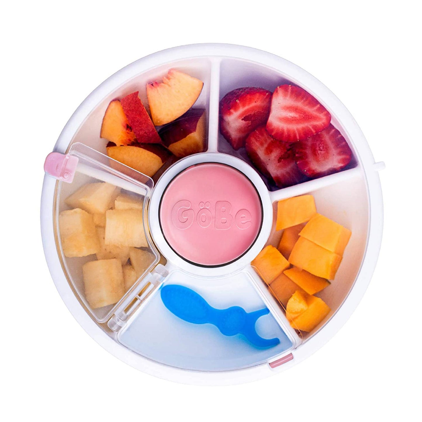 GöBe Kids - GoBe Kids Original Snack Spinner, Reusable Travel Snack Box: Coral Pink GöBe Kids - enjoykidsus