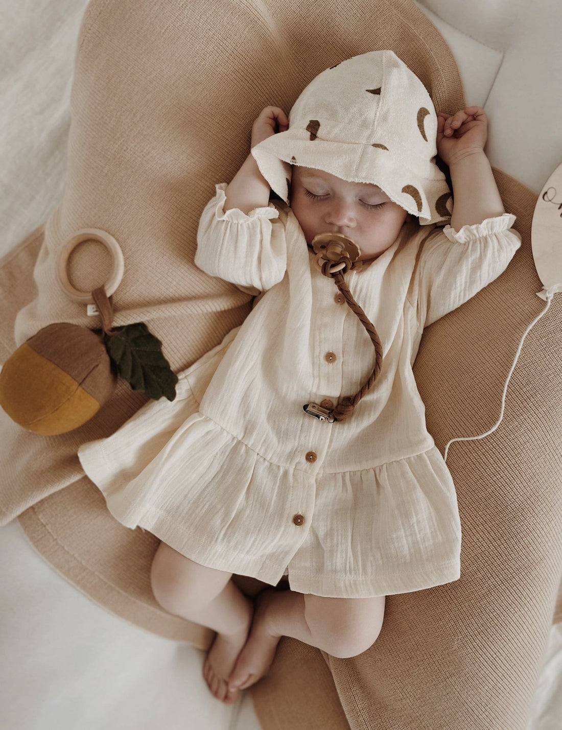 Gold Midnight Terry Bucket Sun Hat Organic Zoo