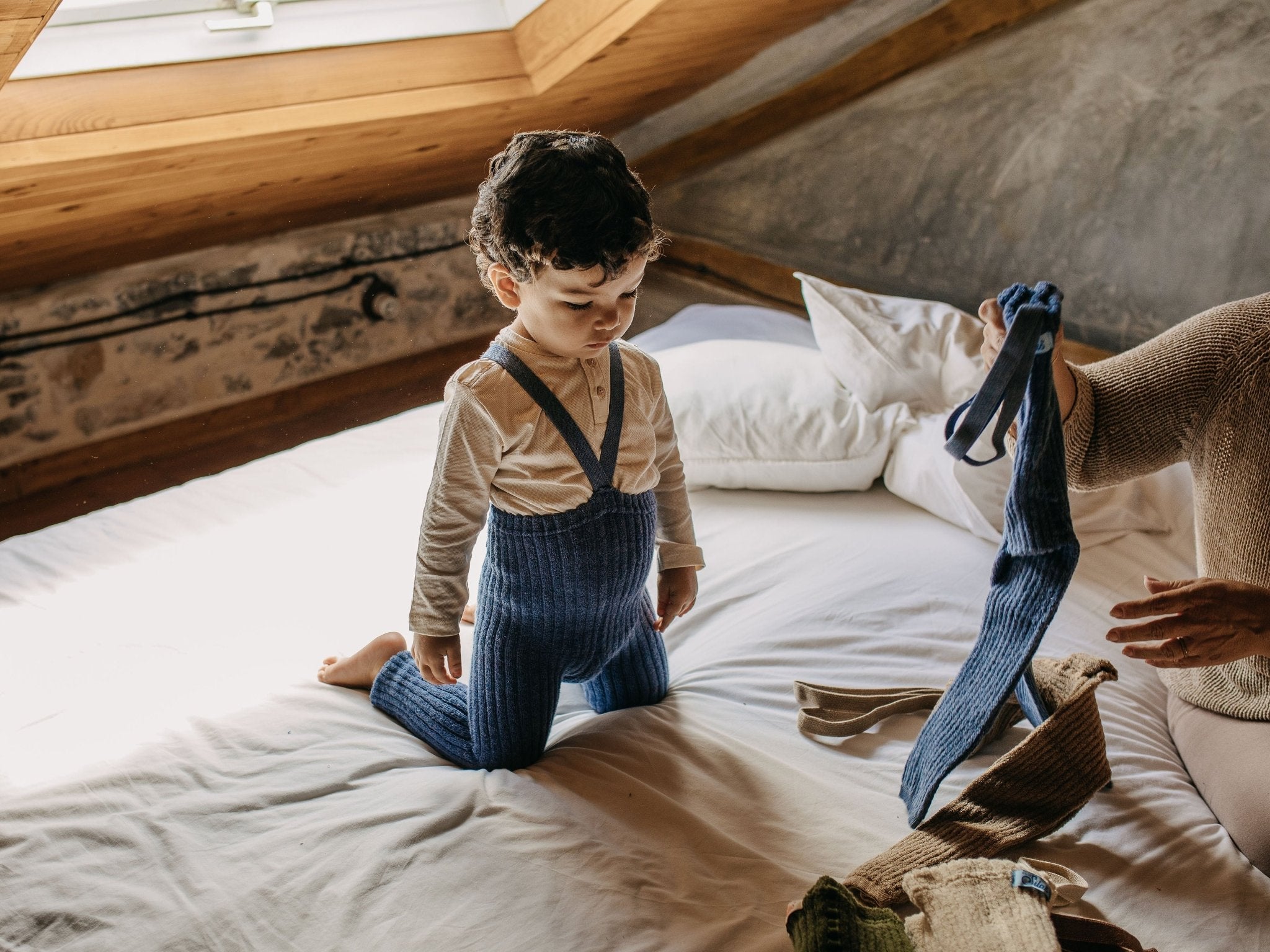 Silly Silas Granny Teddy Steel Blue Blend Footless Silly Silas