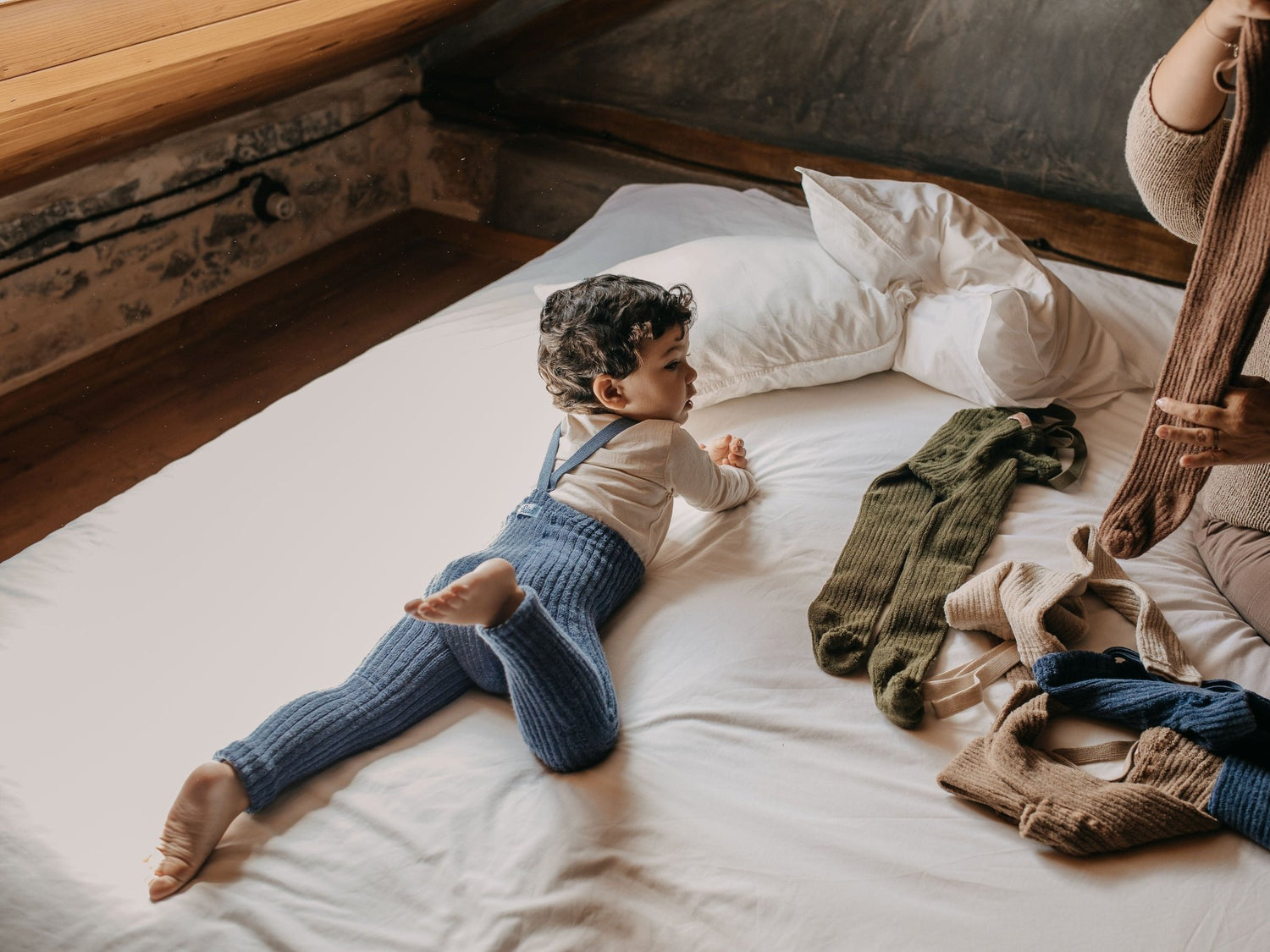 Silly Silas Granny Teddy Steel Blue Blend Footless Silly Silas