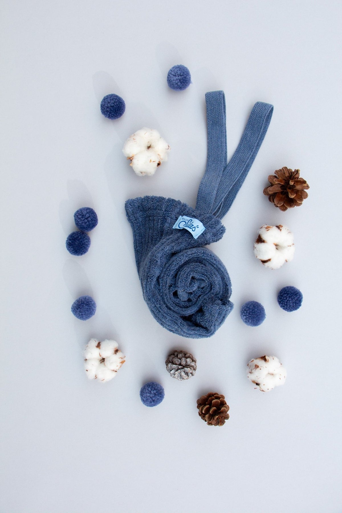 Silly Silas Granny Teddy Steel Blue Blend Footless Silly Silas