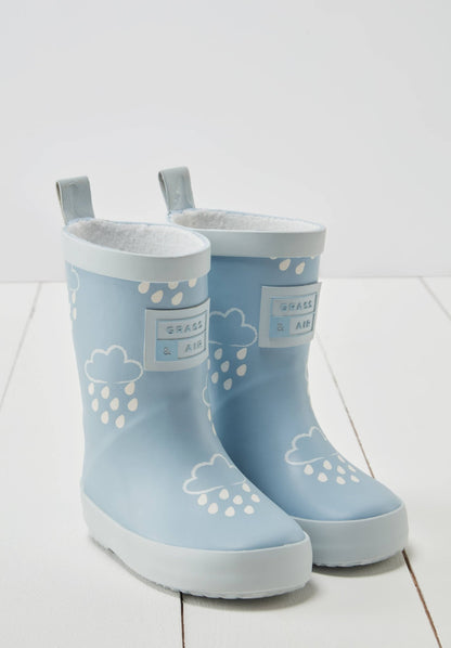 Grass & Air - Little Kids Baby Blue Colour - Revealing Wellies Grass & Air - enjoykidsus