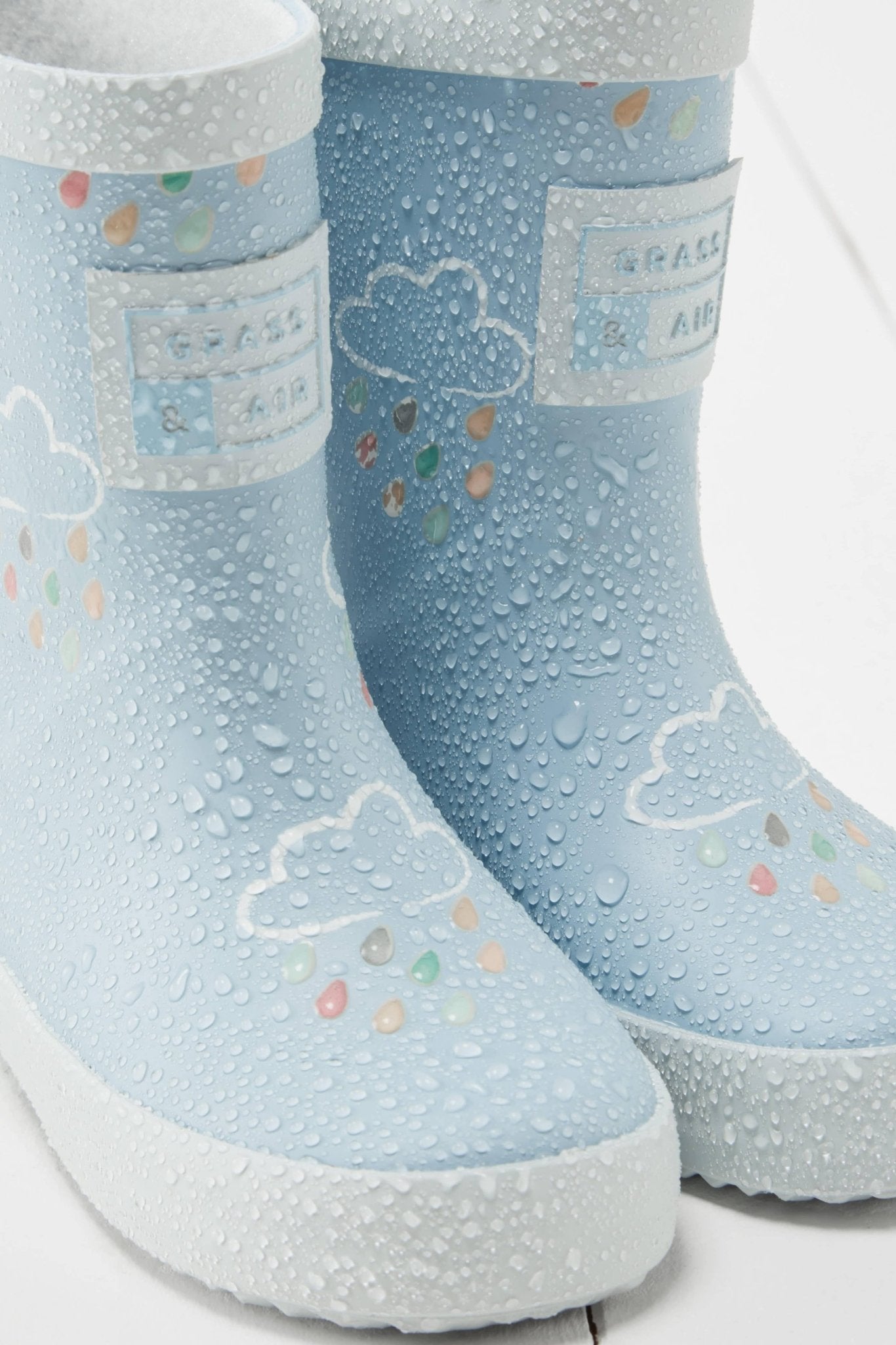 Grass & Air - Little Kids Baby Blue Colour - Revealing Wellies Grass & Air - enjoykidsus