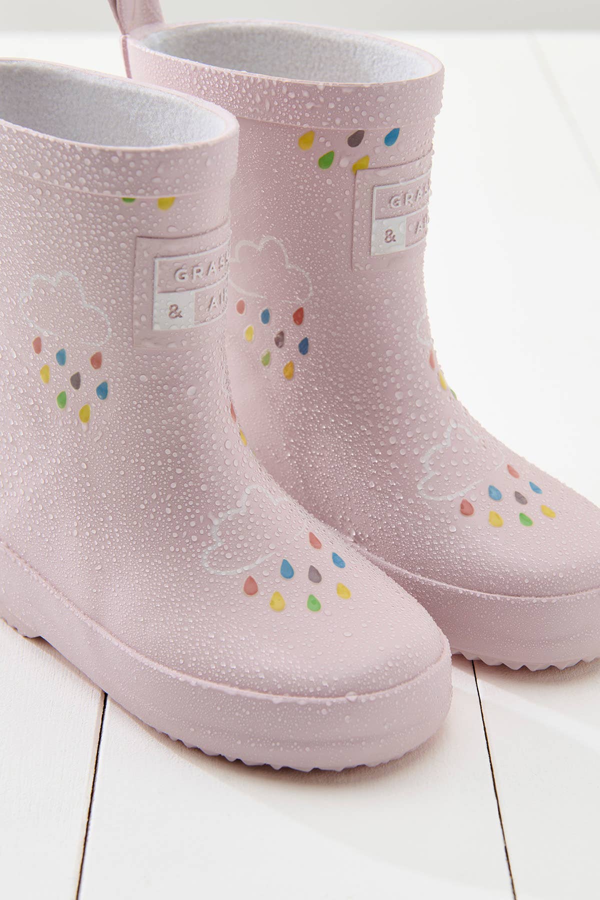 Grass & Air - Little Kids Baby Pink Colour - Revealing Wellies Grass & Air - enjoykidsus