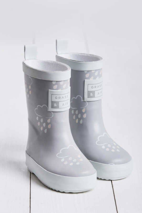 Grass &amp; Air - Little Kids Grey Colour - Revealing Wellies Grass &amp; Air