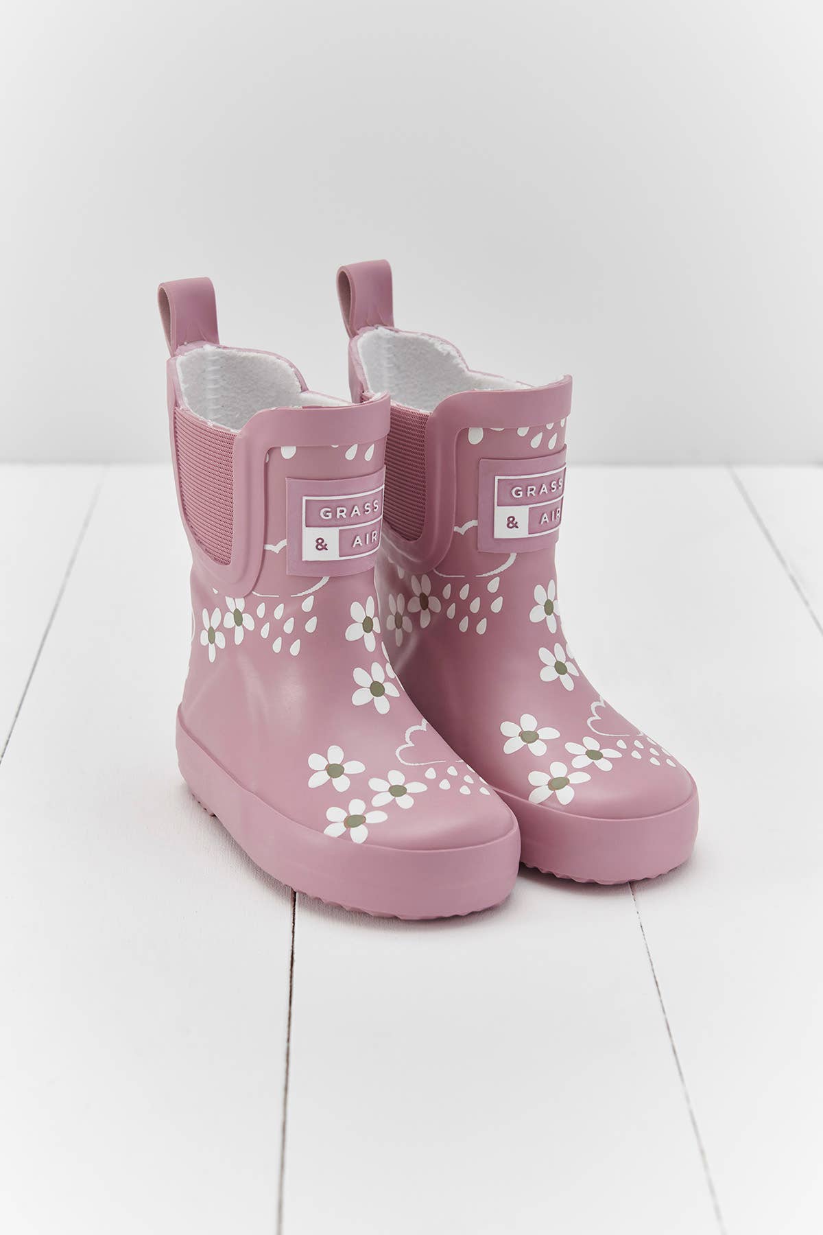 Grass & Air - Pink Bloom Floral Short Colour - Changing Kids Wellies Grass & Air - enjoykidsus