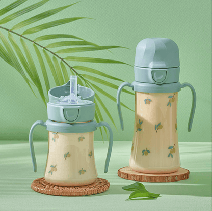 Grosmimi 300ml Straw Cup with Flip Top &amp; Weight - 10oz Pistachio Grosmimi