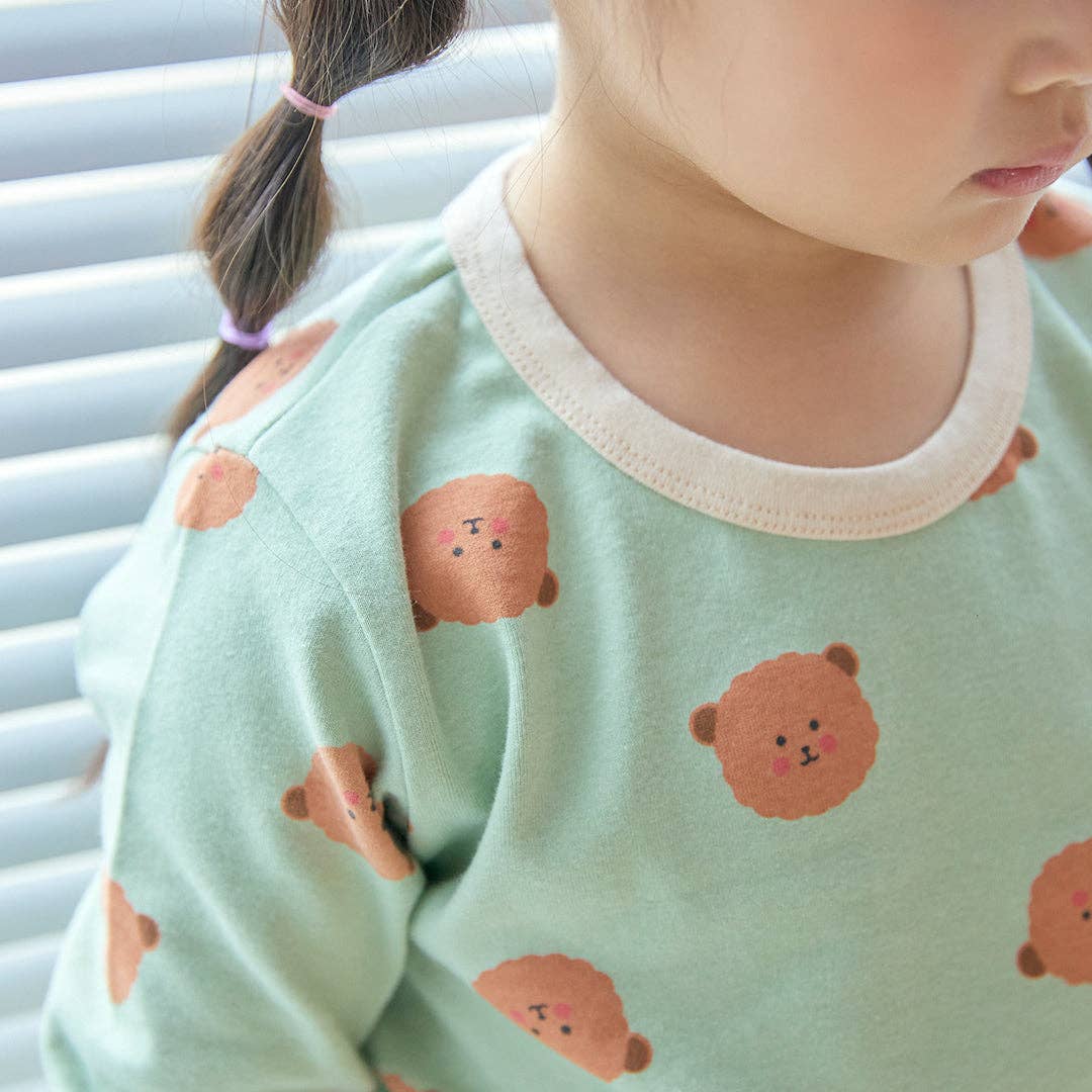 Grosmimi - BabyRabbit Teddy Bear Long Sleeve Set: Pastel Green Grosmimi - enjoykidsus