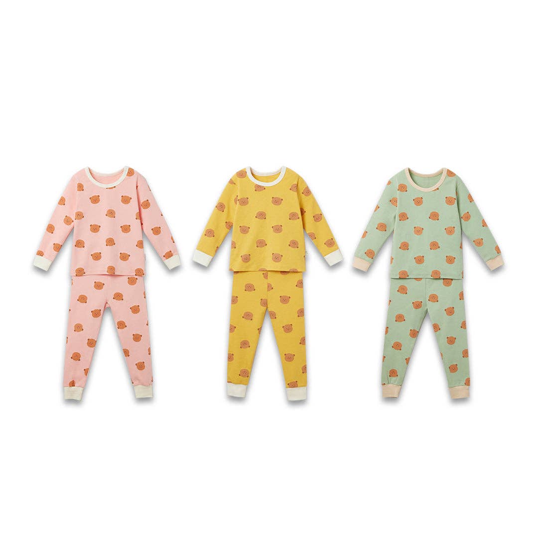 Grosmimi - BabyRabbit Teddy Bear Long Sleeve Set: Yellow Grosmimi