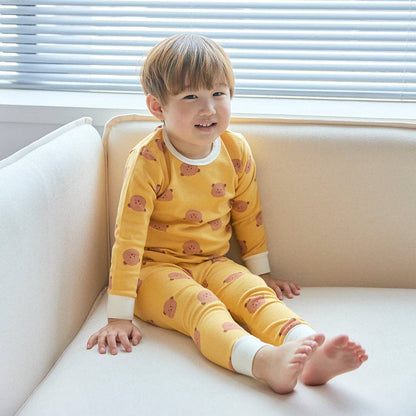 Grosmimi - BabyRabbit Teddy Bear Long Sleeve Set: Yellow Grosmimi
