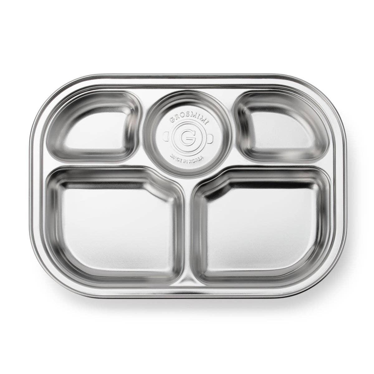 Grosmimi Stainless Steel Food Tray with 5 Compartment: With suction Grosmimi - enjoykidsus