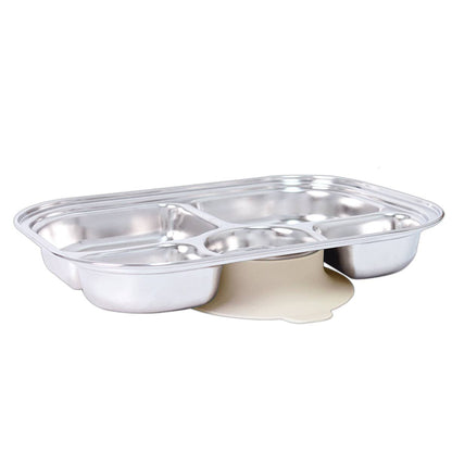 Grosmimi Stainless Steel Food Tray with 5 Compartment: Without suction Grosmimi - enjoykidsus