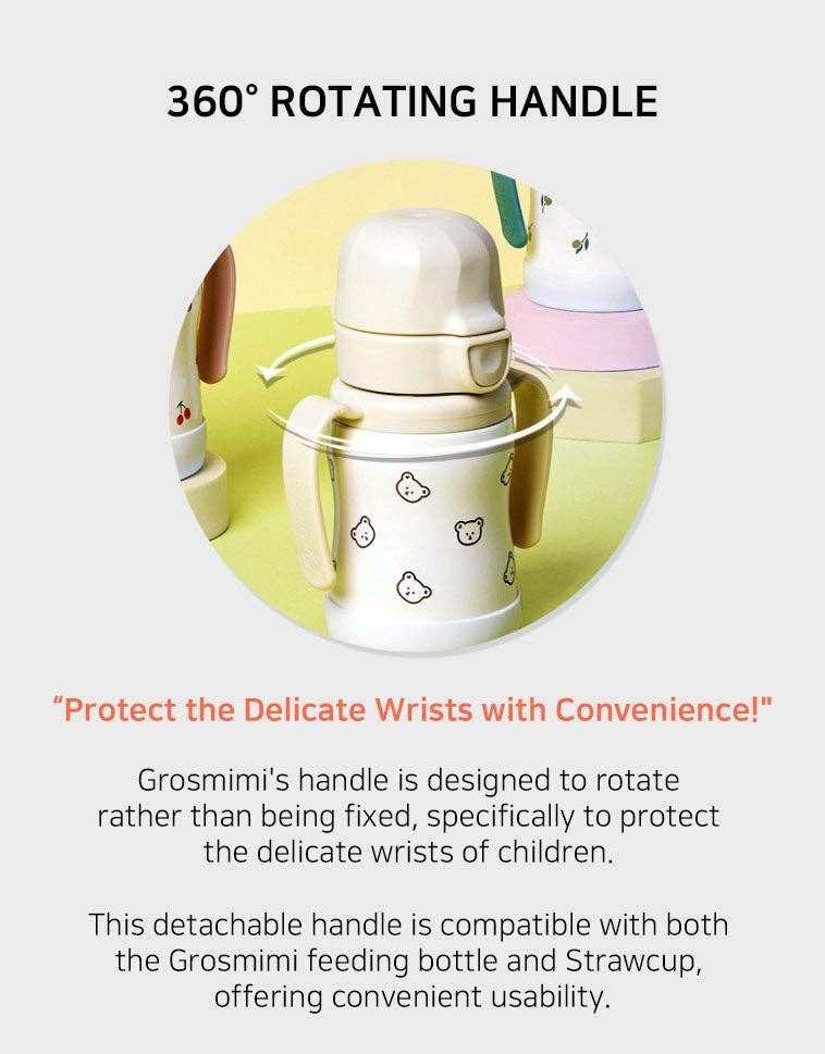 Grosmimi Stainless Steel Straw Cup with Flip Top - 6oz (200ml): Flower_Coral Grosmimi